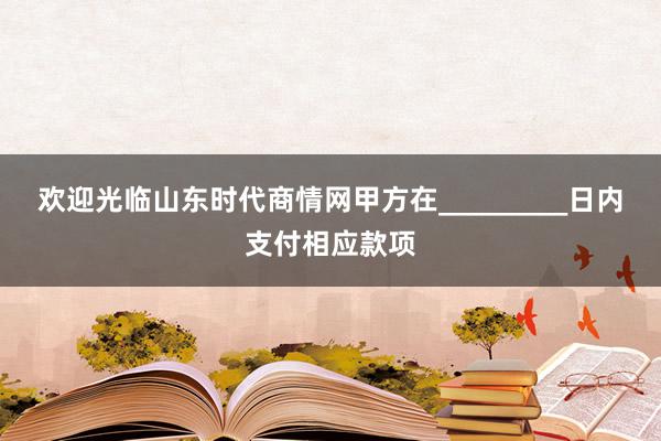 欢迎光临山东时代商情网甲方在_________日内支付相应款项