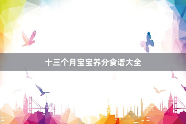 十三个月宝宝养分食谱大全
