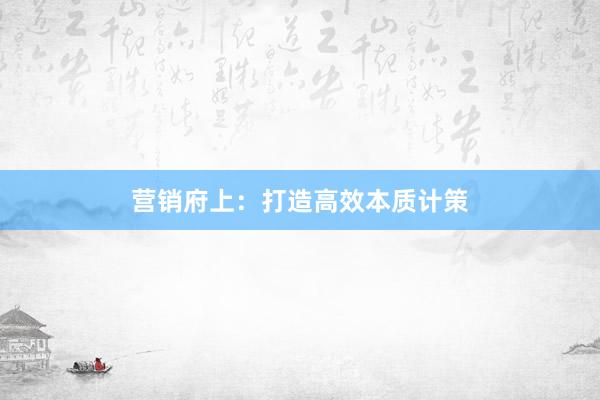 营销府上：打造高效本质计策